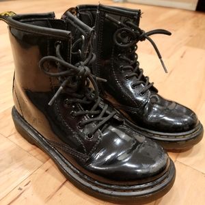 Junior 1460 Shiny Patent Leather Combat Boots